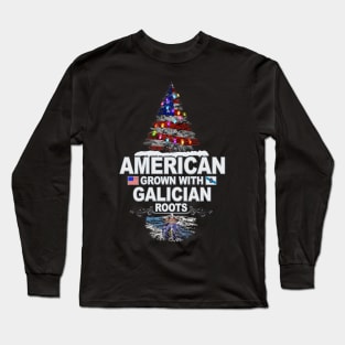 Christmas Tree  American Grown With Galician Roots - Gift for Galician From Galicia Long Sleeve T-Shirt